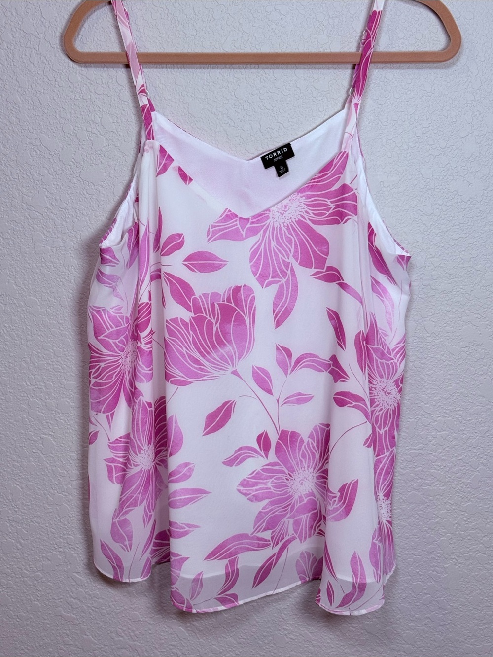 torrid Sophie White and Pink Floral V-Neck Camisole